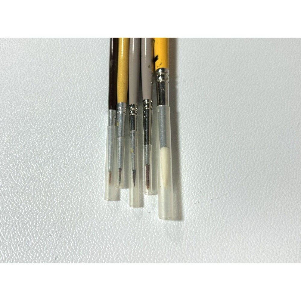 New 5 Fine Detail Brushes, American Painter, Loew-Cornell, Testor, M. Grumbacher